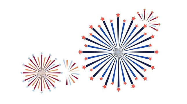 Patriotic fireworks display vector illustration