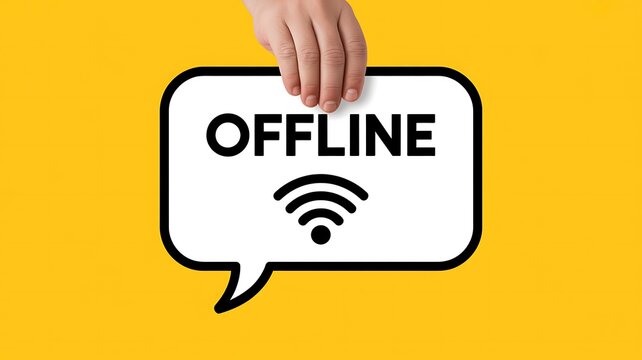 Offline Internet Connection and WiFi Disconnection Concept