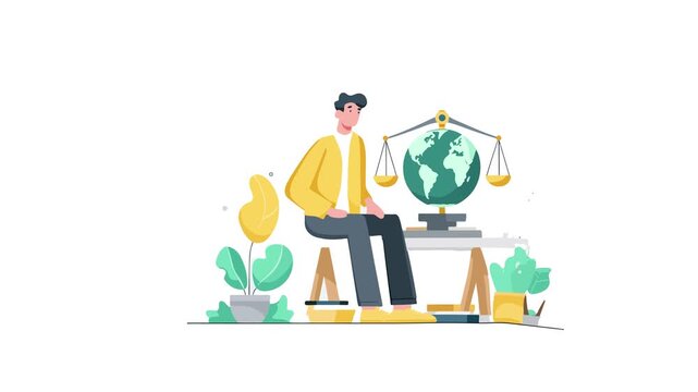 vector illustration of a city, flat design business, motion video nature, world saving, save earth, man with vision, investment, money, business man, flat design nature, motion video character