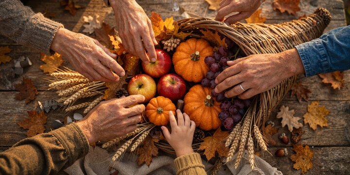 Thanksgiving Hands Cornucopia for Thanksgiving Gratitude Lifestyle Photography
