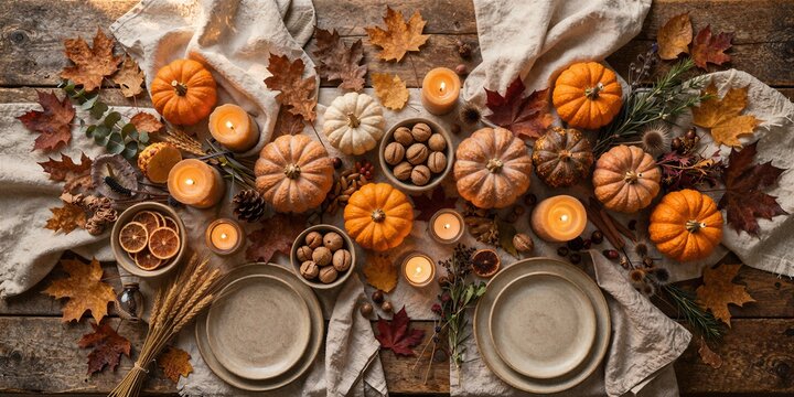 Thanksgiving Table Flat Lay for Thanksgiving Gratitude Autumn Decor Alternate Styled View 2 Photography
