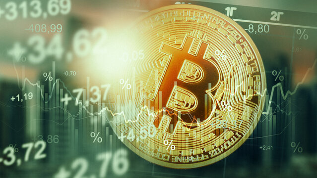 Chart showing bitcoin trends and money values during market changes