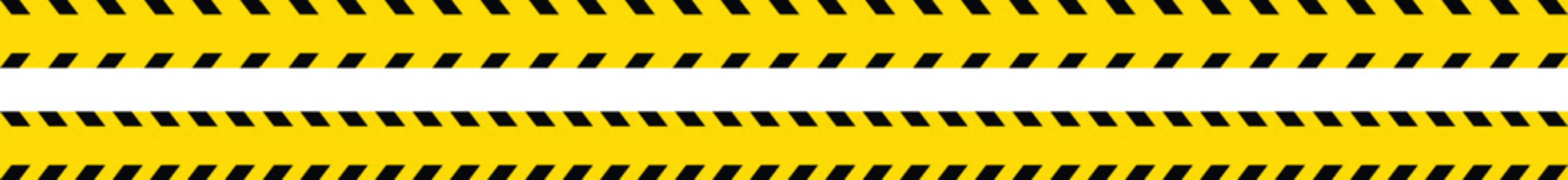Hazard warning line vector icon. Construction area boundary and safety alert tape symbol. Double yellow and black checkered striped safety barrier border