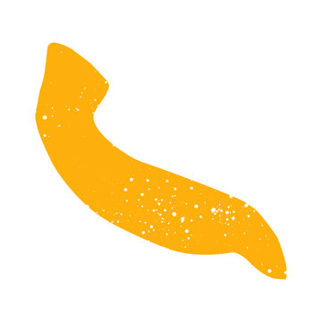 Hand drawn doodle childish naive grunge abstract scribble yellow graphic shape. Simple textured noise effect isolated white background item