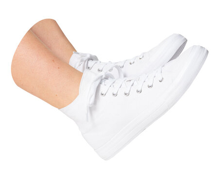 White canvas sneakers png, men's footwear, transparent background