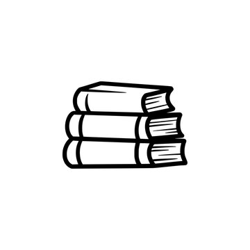 Stacked books hand drawn vintage illustration