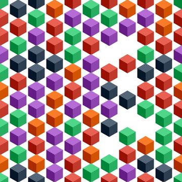 pattern isometric square Colorful Geometric Cube Pattern Vector Art for Modern Design and Creative Projects