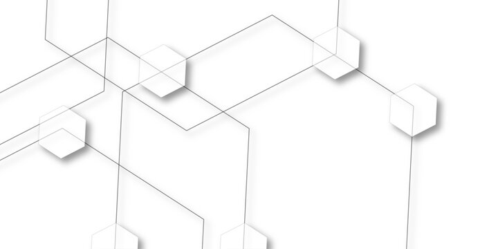 Futuristic hexagonal grid wall honeycomb mosaic white background. Seamless cell background. White abstract honeycomb mosaic and tile geometric hexagon vector illustration. 