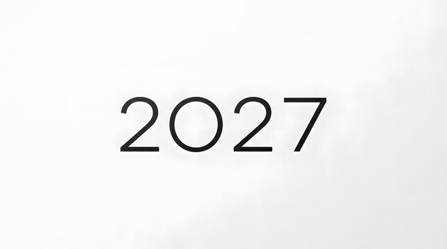 Black text numbers two zero two seven on a simple white background suitable for use in minimalistic designs or yearrelated projects.