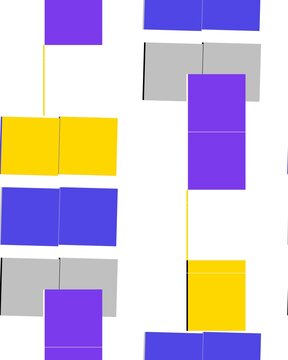 pattern herringbone square Abstract Geometric Vector Design with Color Blocks in Purple Yellow Gray on White Background