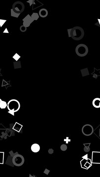 pattern geometric Abstract Geometric Shapes Background with Circles Squares Triangles and Stars in Various Shades of Gray and White