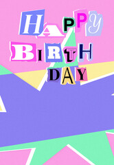 Naklejka premium Colorful text saying happy birthday for a birthday celebration