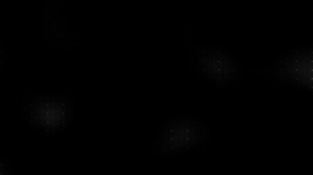 Animated abstract technology dark background random dots and grid animation. Led halftone and moire effect flickering dots moving seamless loop 4K video
