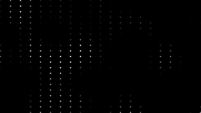 Animated abstract technology dark background random dots and grid animation. Led halftone and moire effect flickering dots moving seamless loop 4K video
