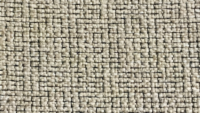 beige woven fabric texture with basket weave pattern background