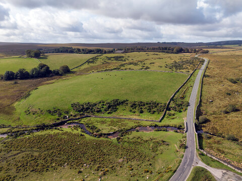 Road bridge over small stream on Dartmoor near Princetown