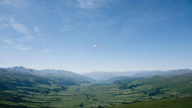 paragliding in the mountains beautiful landscape scene