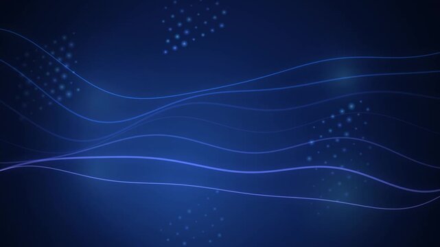 Abstract blue background with flowing wavy lines