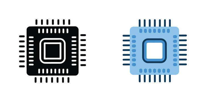 Printed circuit board multiple style icon design vector, microchip PCB, semiconductor technology, electronic circuits, computing hardware