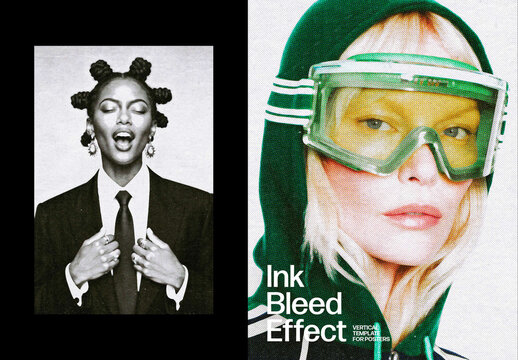 Vertical Ink Bleed Effect For Poster And Print Design