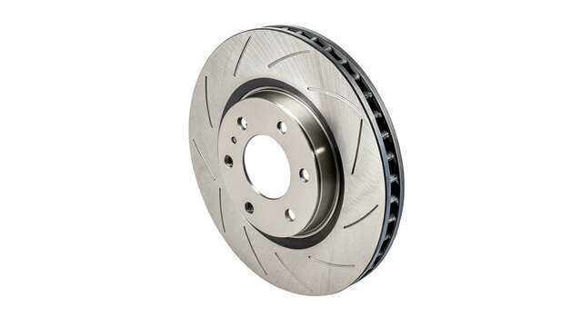 Car brake disc rotor hardware component isolated on dark background