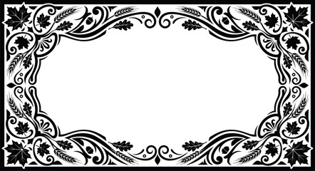 An elegant ornate and decorative floral frame ideal for thanksgiving invitations and festive holiday greetings © Tandra