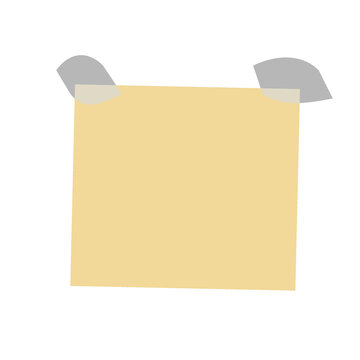 Square yellow sticky note paper isolated on a clear transparent background transparent background