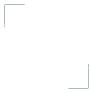 Minimalist dark blue corner frames for photo cropping or design layouts transparent background