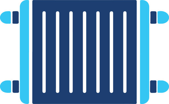 Blue home radiator icon for heating system