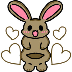 rabbit with heart © 쪼꼬미예술가