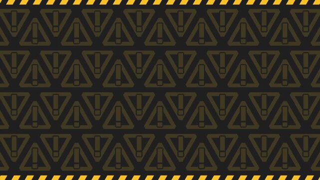 警告や注意を促すイメージの記号背景アニメーション