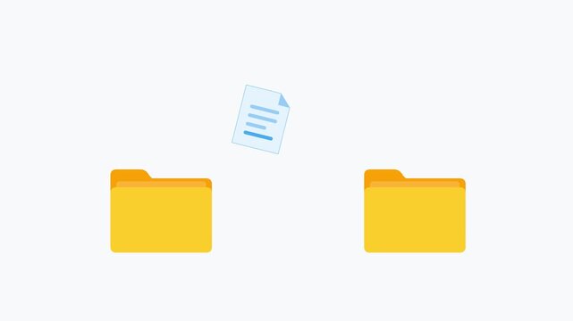 Animated file moving between folders graphic stock footage