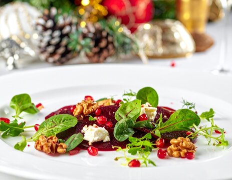 Rote-Bete-Carpaccio mit Ziegenk&auml;se