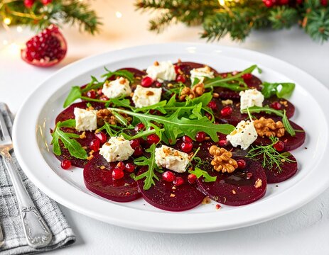 Rote-Bete-Carpaccio mit Ziegenk&auml;se