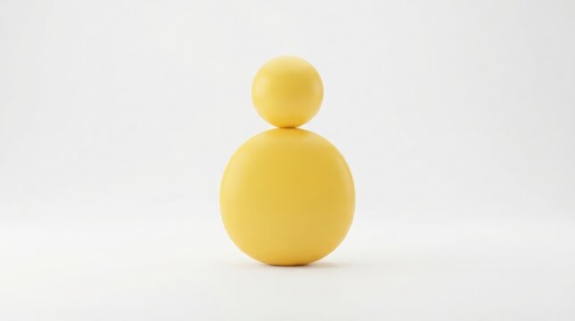 Minimalist yellow abstract human figure against a clean white background