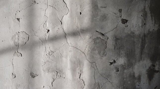 Cracked Concrete Wall Texture with Dramatic Shadows
