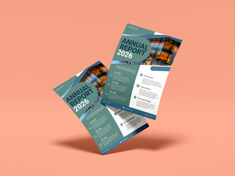Annual report brochure 2026 on orange background