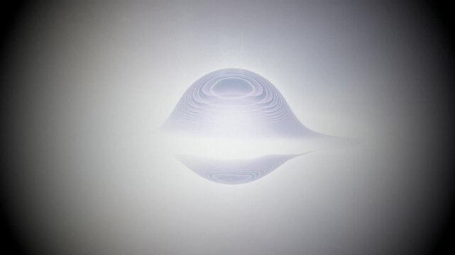 Loop Abstract Futuristic Black Hole Portal with White Light Distortion 3D Animation. Sci-Fi White Void Gateway and Spacetime Distortion Motion Graphic