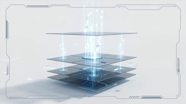 Animated Network Nodes Connecting, Forming a Geometric Shape, Then Expanding Outwards. Futuristic Data Visualization, Technology Concept