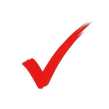 Red checkmark icon isolated on white background