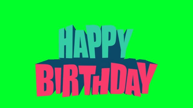 simple animation with happy birthday text