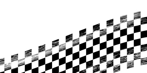 Obraz premium Checkered flag wave on white background design for sport race championship vector illustration.