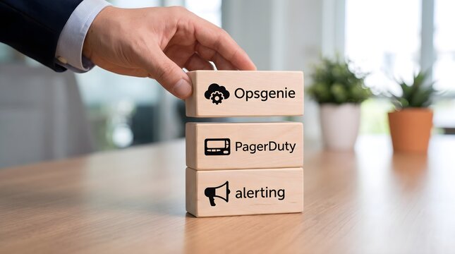 Alerting system wooden blocks with opsgenie and pagerduty