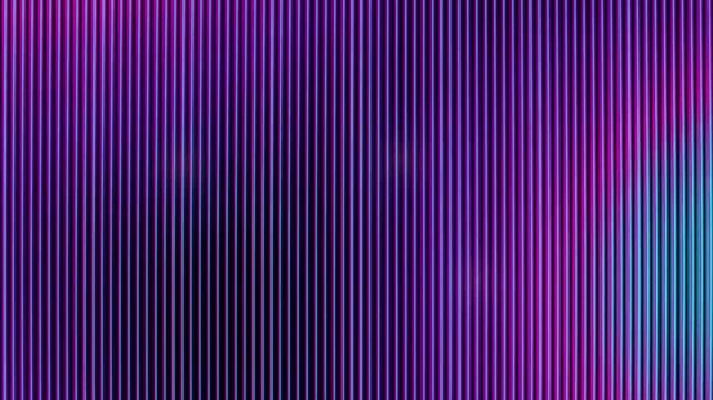 Vertical lines shift and blend across a gradient of purple and blue tones