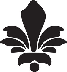 Fleur-de-lis Ornamental Silhouette, Solid Black Decorative Vector Illustration © Muhammad Ali