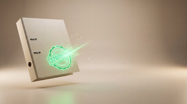 Commercial 3D e-commerce sale promotion with futurework digital approval stamp and space for text