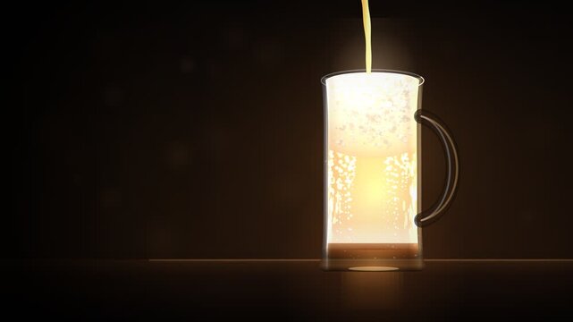 Craft Beer Pour Foam Cascade Bar Reveal Animation