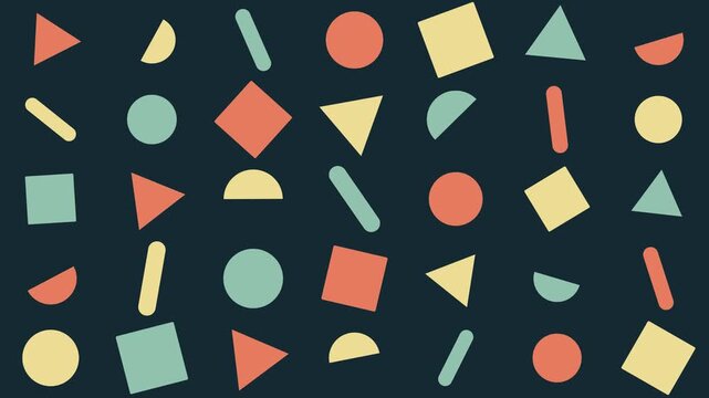 Motif graphique modulaire de formes g&eacute;om&eacute;triques anim&eacute;es dans une grille moderne