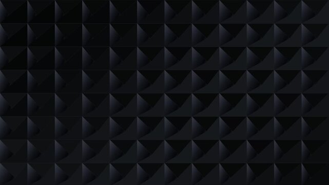 Mur noir facett&eacute; compos&eacute; de tuiles triangulaires semi-brillantes