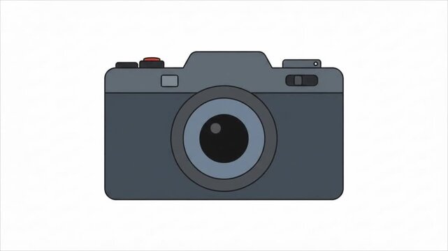 Vintage analog camera with manual controls isolated on clean white background
